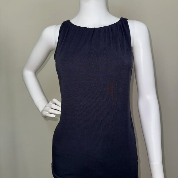 KRISA: NWT, Shirred Halter Top, Size - XS, Color - Graphite, MSRP - $99 - Picture 4 of 7